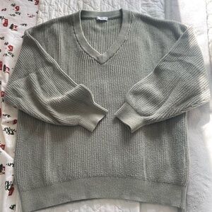 Aritzia TNA Beacon Oversized Knit Sweater in Sage Green